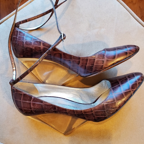 GIUSEPPE Brown Wedge Pumps - Picture 4 of 5